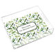 Green Sprigs and Buds Lucite Tray Image 1 of 3